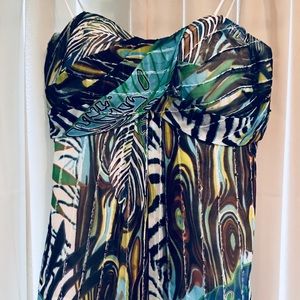 Cache strapless floral dress